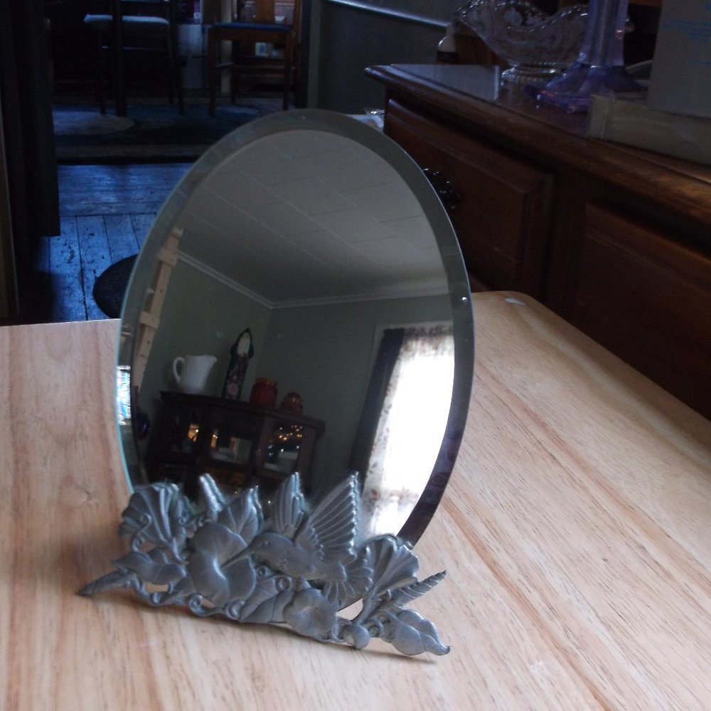 lindsay claire beveled glass mirror . table top.